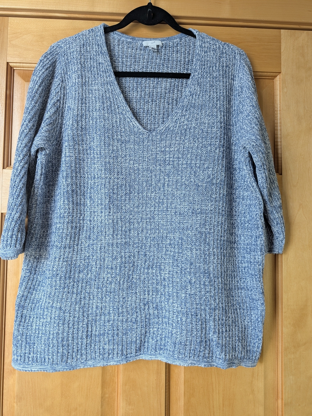 J. Jill Heathered Light Blue V-Neck Sweater